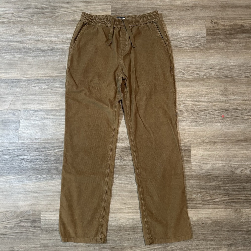 Toad & Co Mens Scouter Cord Pull On Pant 25" Organic Cotton Honey Brown Size XL